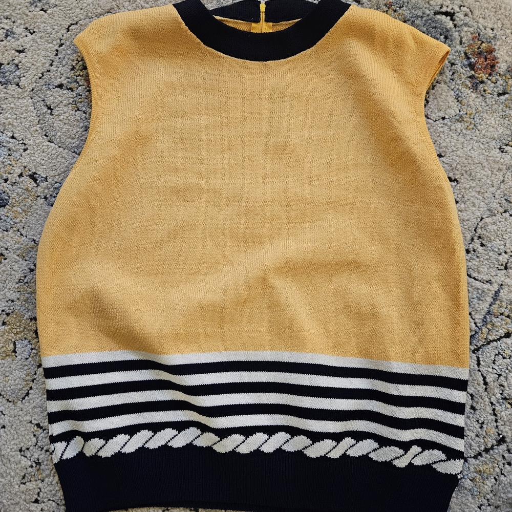 St. John Mustard and Black Knit Top***SOLD ON ANOTHER SITE***